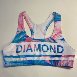 White and pink sports bra size small almost new